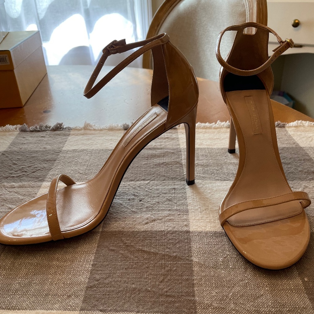 Stuart Weitzman NudistSong Patent Leather Sandal NEW